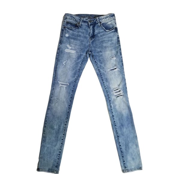 American Eagle Next Level Flex Distressed Skinny Jeans Size 30x33 - Picture 3 of 8